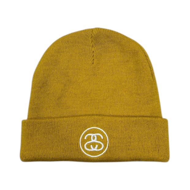 스투시 SS 링크 비니 모자 겨자 옐로우