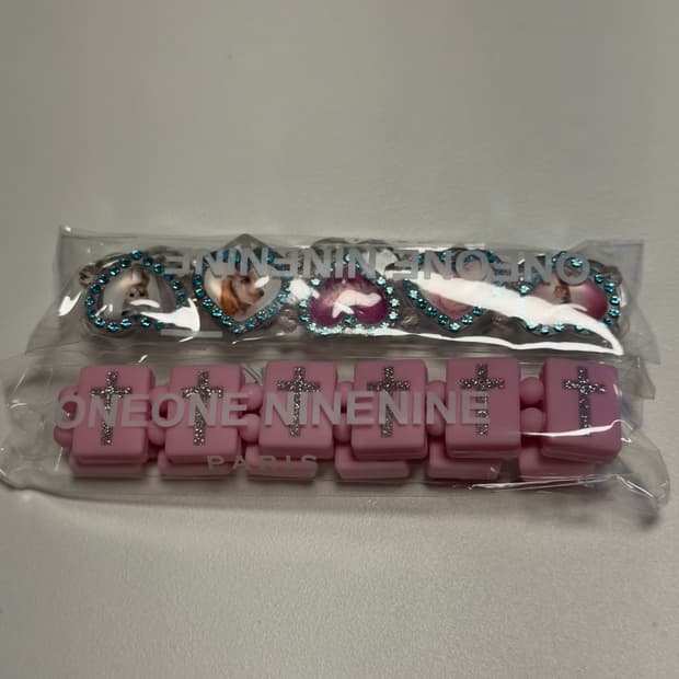 bazo 1199 핑크 크로스 & 발렌타인 에디션 팔찌