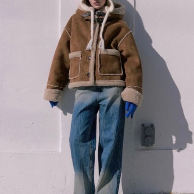 더오유 후디 무스탕 카멜