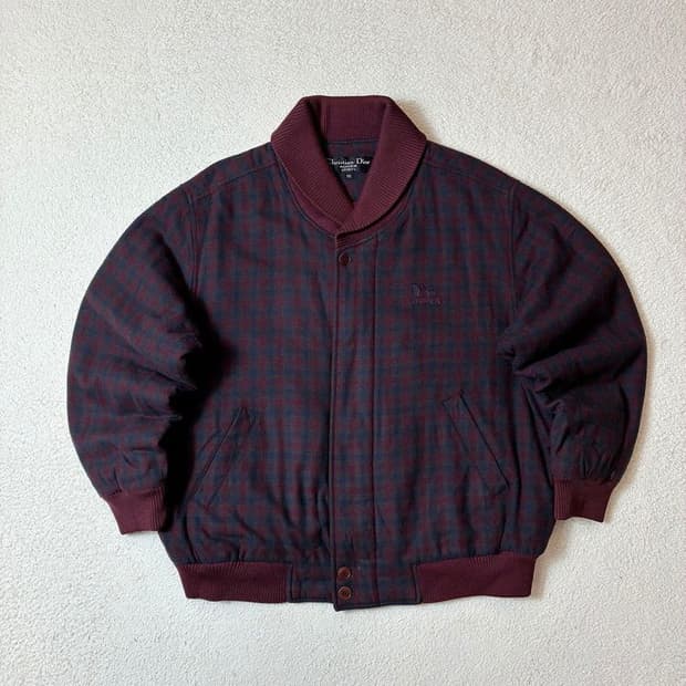 크리스찬디올 90's 체크 울 블루종 자켓 PN6921
