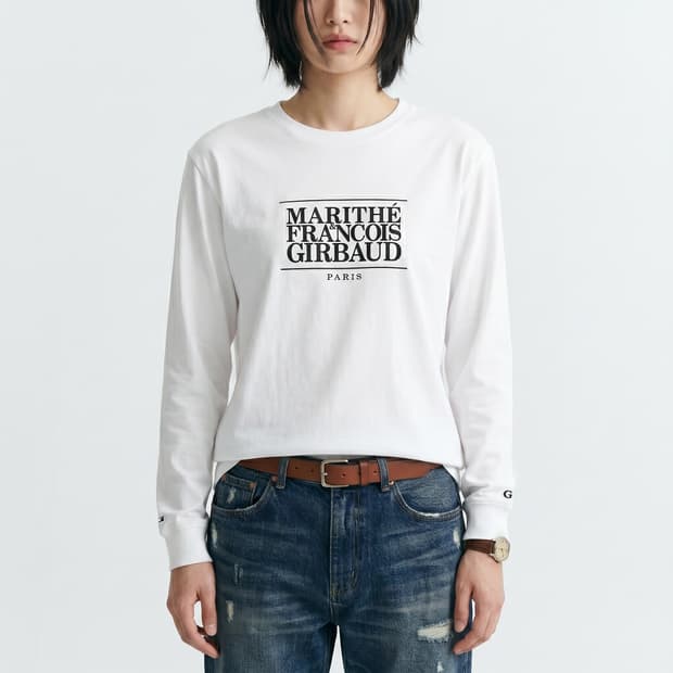 [정품] 마리떼 프랑소와 저버 클래식 로고 긴팔 티셔츠 화이트 S