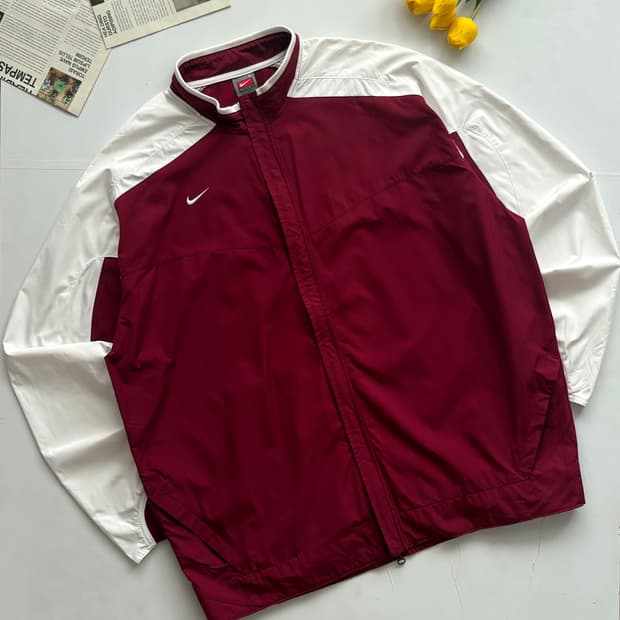 Nike 나이키 빈티지 버건디 오버핏 윈드브레이커