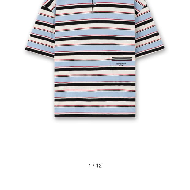 우영미 25SS 블루 스트라이프 폴로