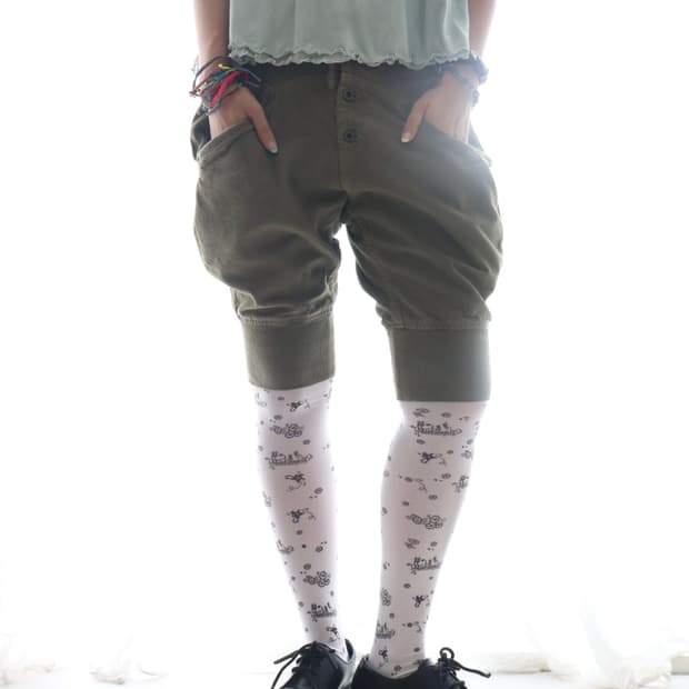 [Kapital] Olive Sarouel Capri Pants