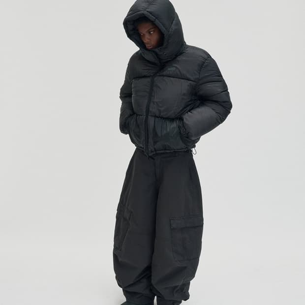 SUADE SHORT PUFFER JARKET [BLACK]