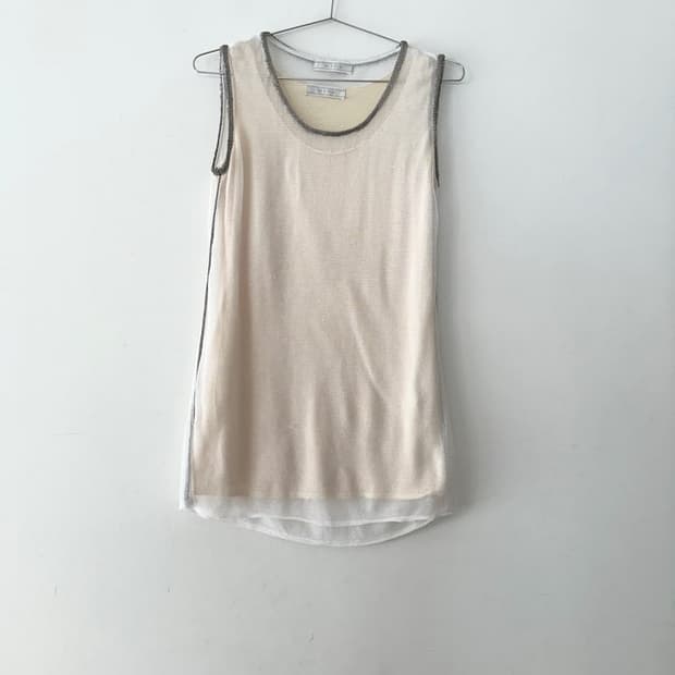 MINE net layered sleeveless top