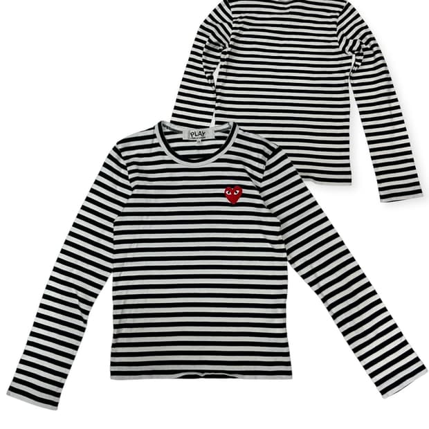 꼼데가르송 스트라이프 긴팡 티셔츠 XS