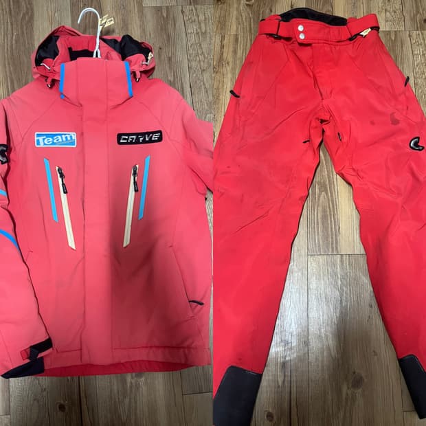 카브 스키복 s m 90 보드 스키 자켓 하의 바지 상의 골드윈 데상트