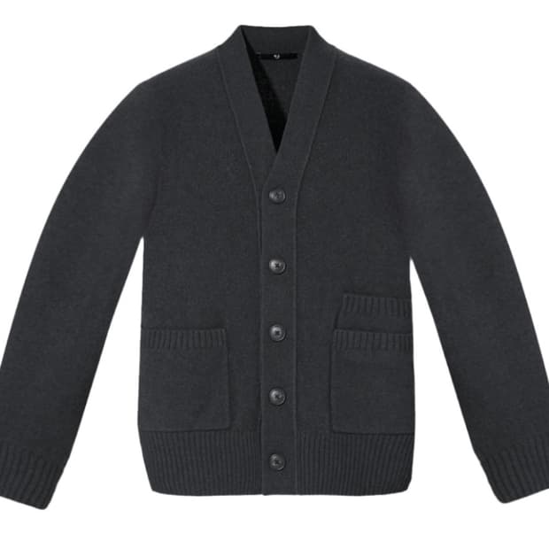 [L] 유니클로 질샌더 램스울 브이넥 가디건 그레이