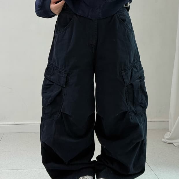 Ootj 네이비 카고팬츠