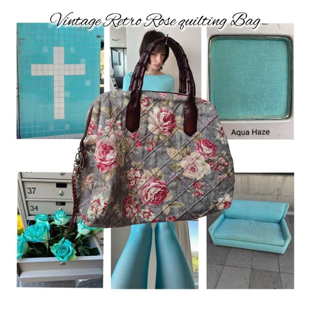 Vintage Retro Rose quilting Bag