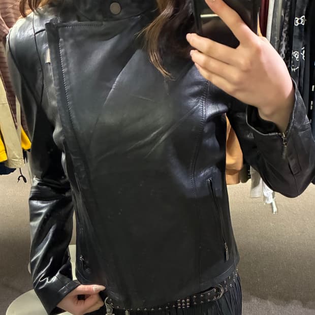 28)Max Mara 막스마라 여성 2way 지퍼 가죽 자켓