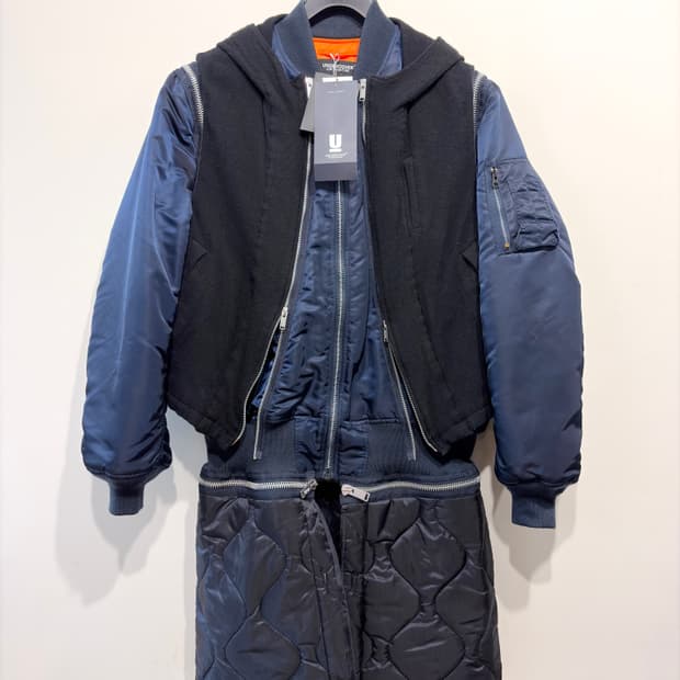 언더커버 x 알파인더스트리 도킹 울 슈링크 MA-1 자켓