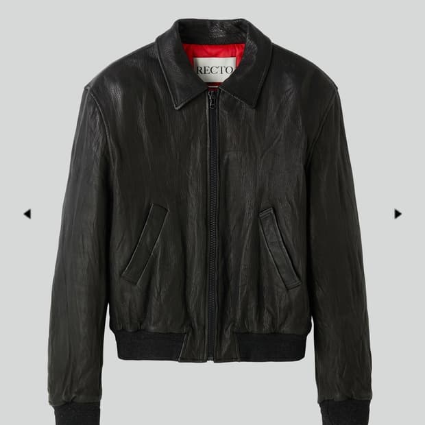 렉토 벤 크링클 레더 점퍼 가죽 자켓 블랙