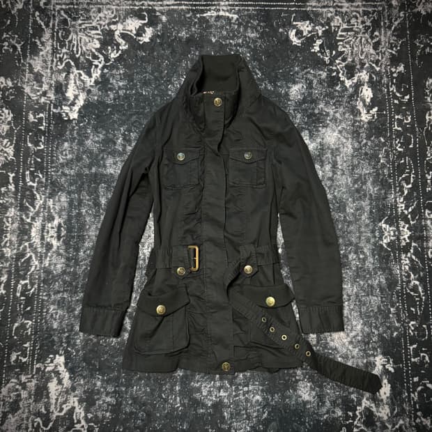 00s Style Black Long Jacket