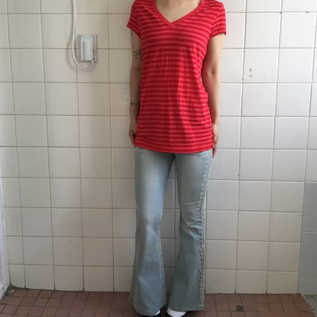 Stripe pattern t shirt