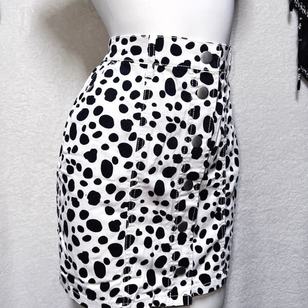 달마시안 도트 카우 호피 미니스커트 치마 y2k 와투케 펑크 키치 갸루