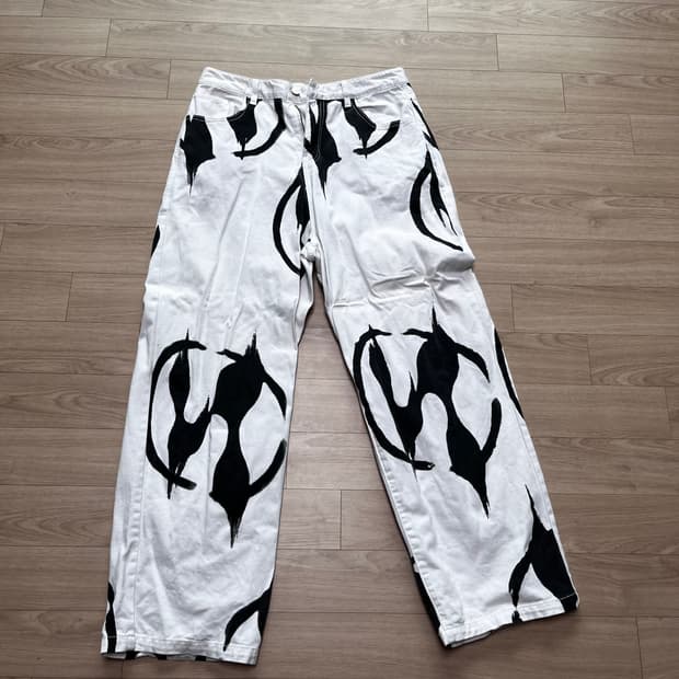 낫포너드 - Circle N Denim Pants - White L