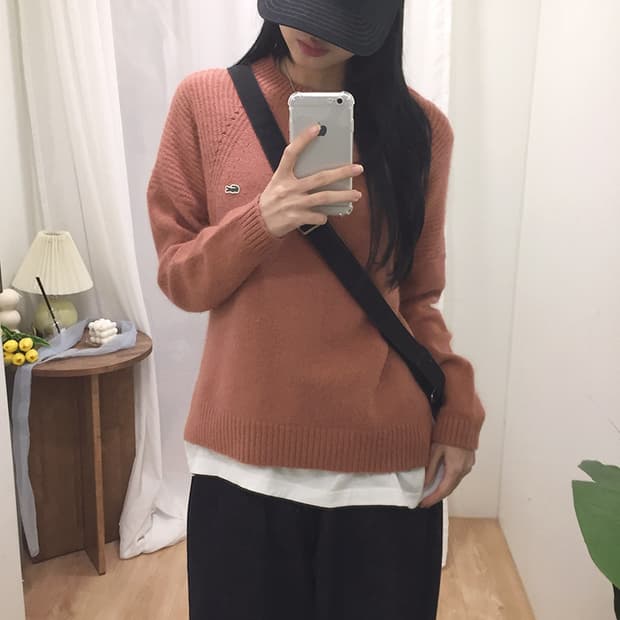 여성 라코스테 크루넥 니트 95