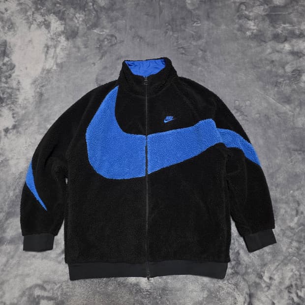 (3XL)나이키 빅스우시 리버서블 플리스 집업 자켓 블랙블루