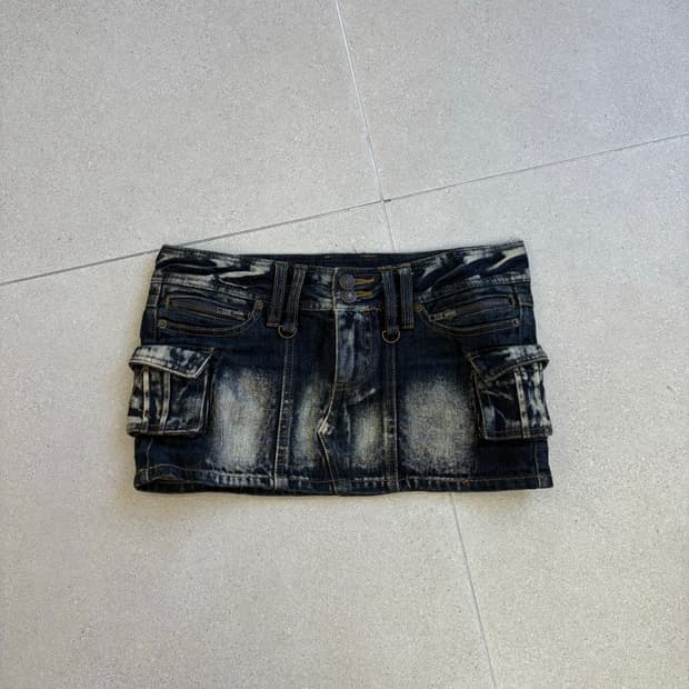 워싱 카고 스커트