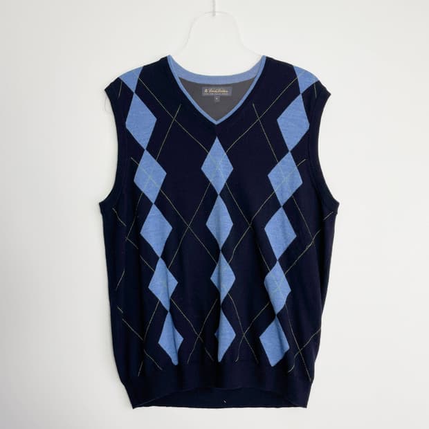 C1 브룩스 브라더스(Brooks Brothers)아가일 스웨터 베스트M