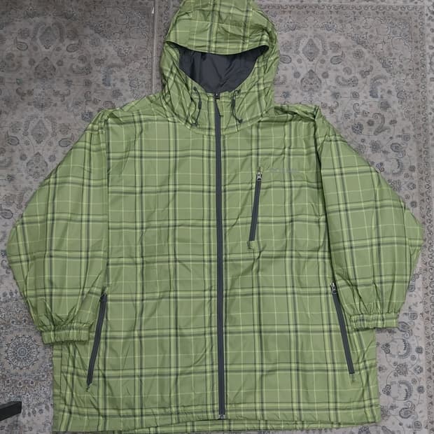 컬럼비아 체크 후드 바람막이 자켓 2XL