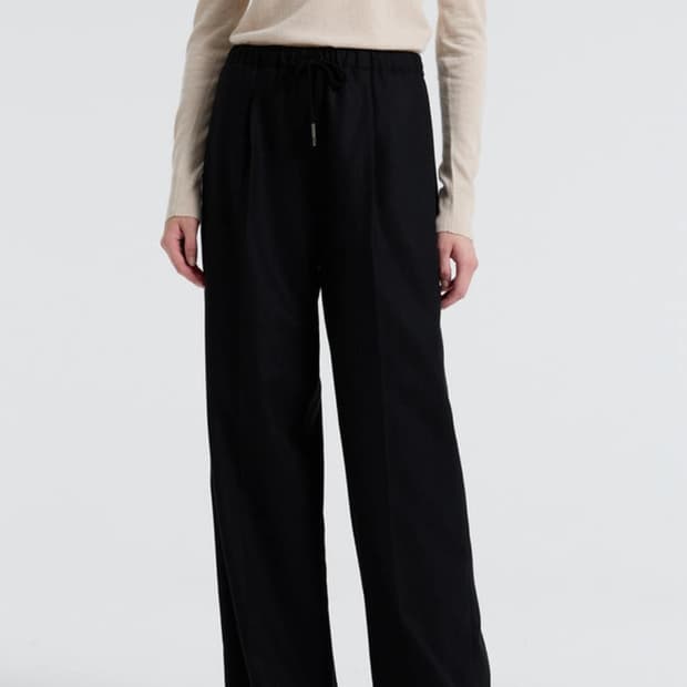 바네사브루노아떼 2024 울 블렌드 밴딩 와이드 팬츠 38사이즈