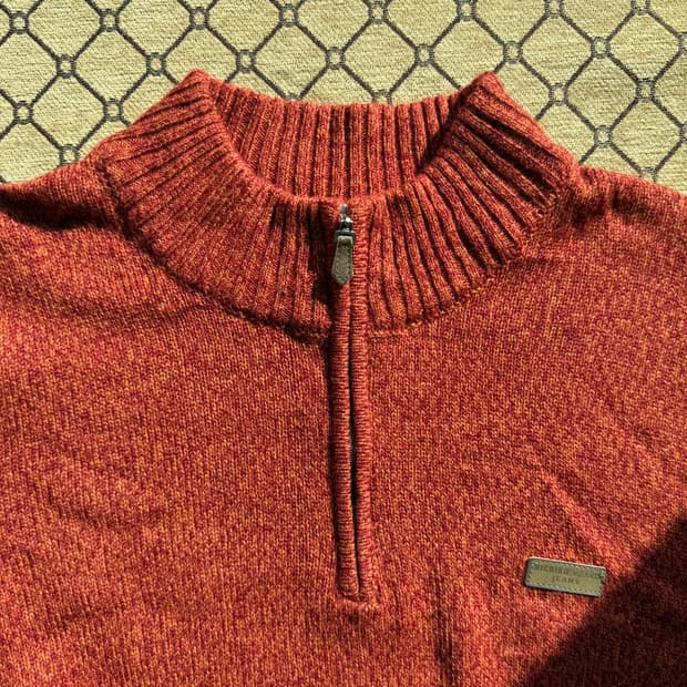 오렌지 집업 니트