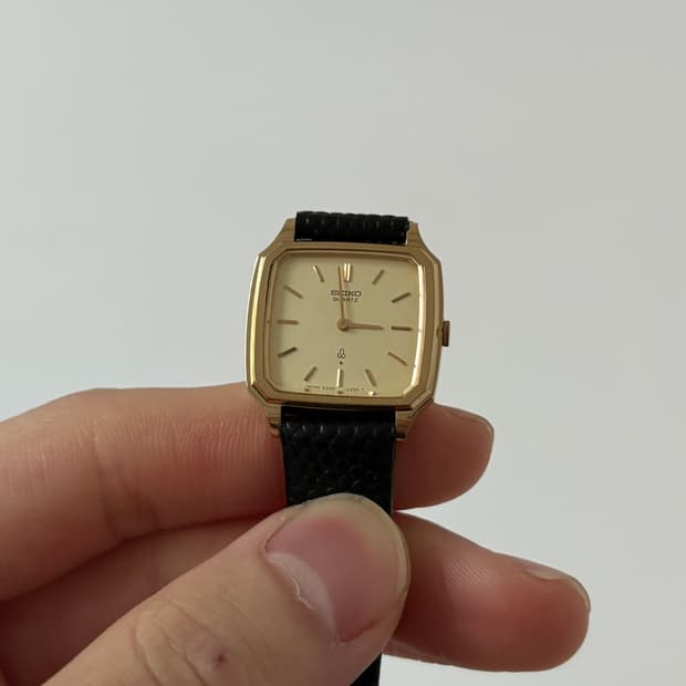 1980s Gold Square Ladies Quartz