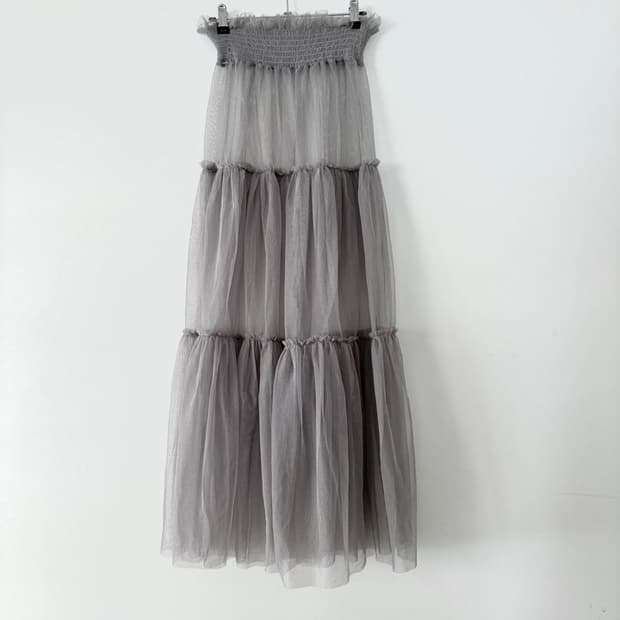Sheer can can skirt / grey