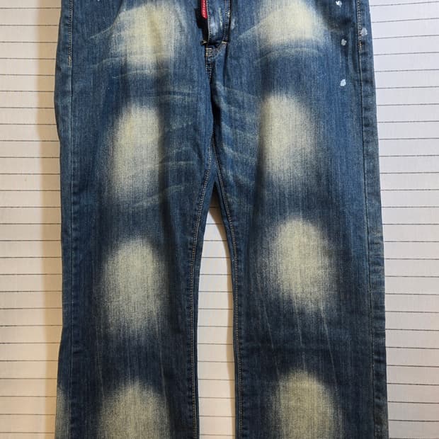 디스퀘어드워싱 데님 와이드