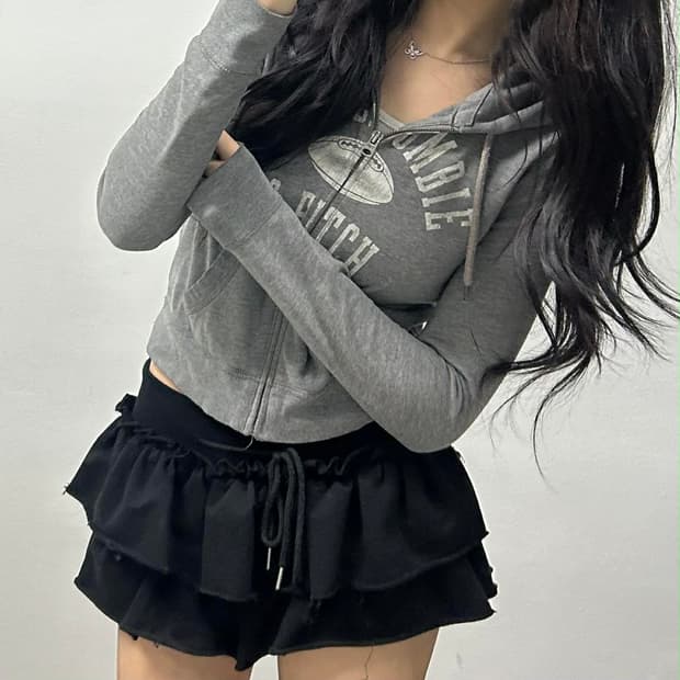 아베크롬비 y2k 그레이 대대장 작사 걸즈 후드집업 희귀져지(XS)