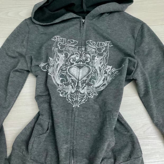 y2k gray 후드집업