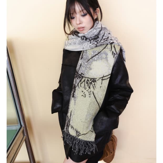 미애 세한송백 머플러 그린