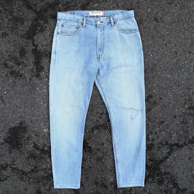 리바이스 505 레귤러 연청 데님 (34)   