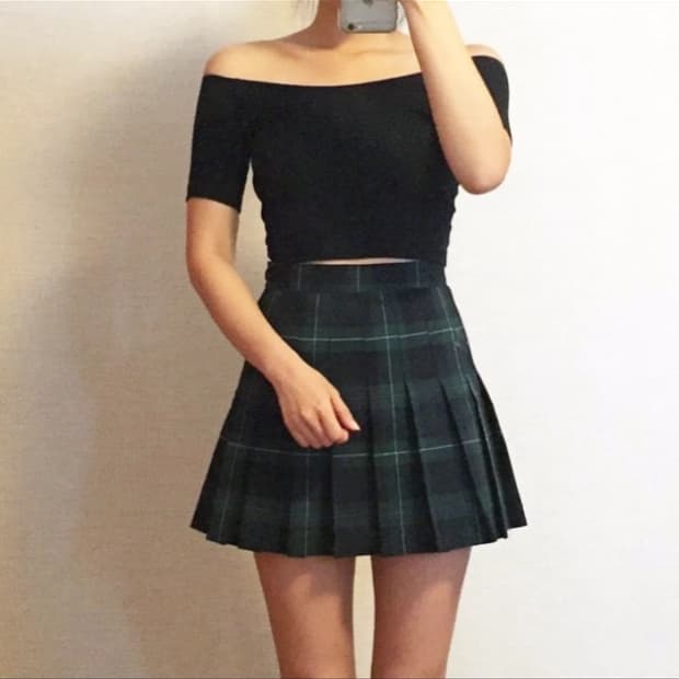 아메리칸어패럴 체크 테니스스커트M