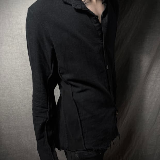 CATORCE Side Panel Cutout Linen Shirt 