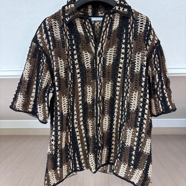 XL ZARA 자라 크로셰 패턴 니트 셔츠