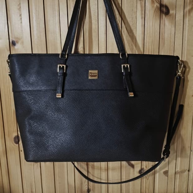 시슬리 가죽 펀칭 쇼퍼백 숄더백