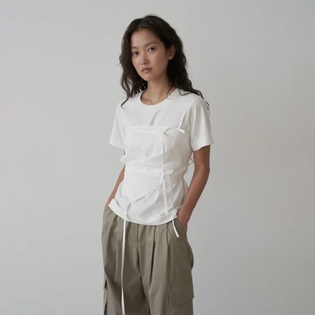 코르뷔 apron 뷔스티에+티셔츠 세트