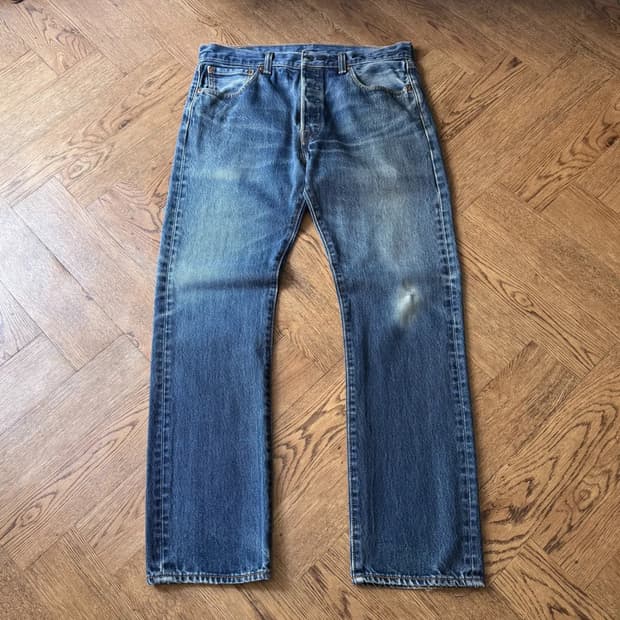 [34]리바이스 501 빈티지 페이딩 스트레이트 데님 팬츠