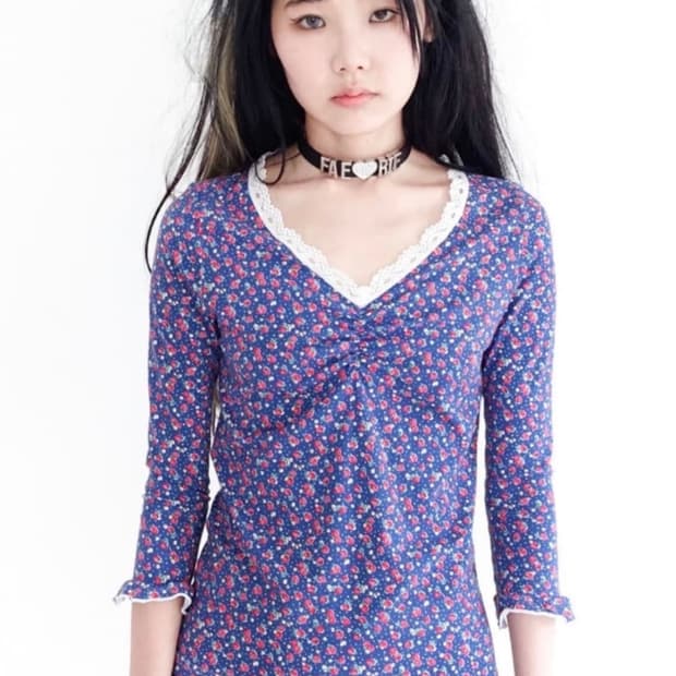 샵페어리 스트로베리 탑 네이비