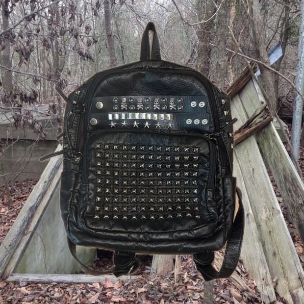 STUD LEATHER BACKPACK