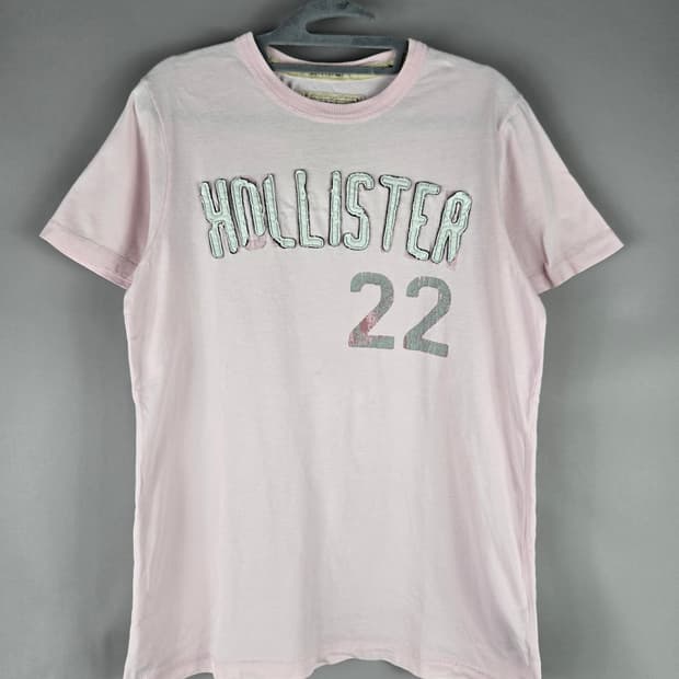 [무료배송]홀리스터 S 남성 반팔티 반팔 티셔츠 연핑크 아베크롬비