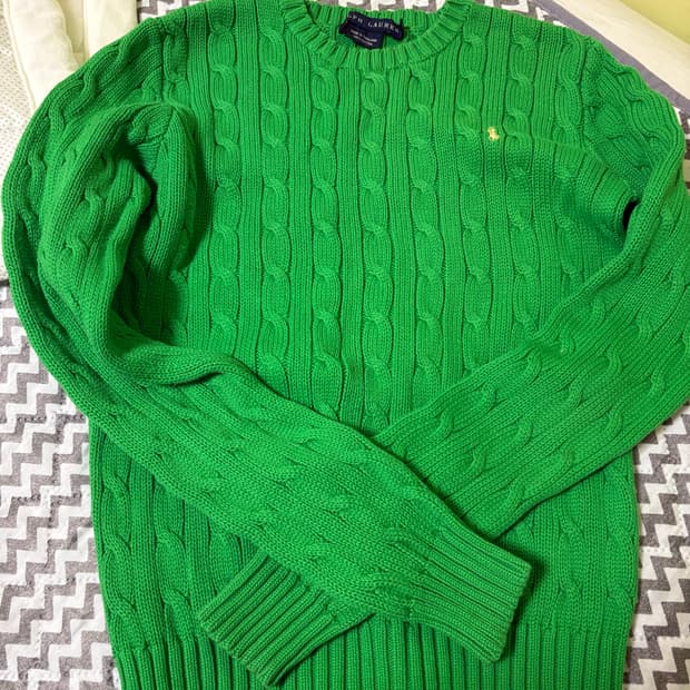 폴로 랄프로렌 그린 포니 케이블 니트 s