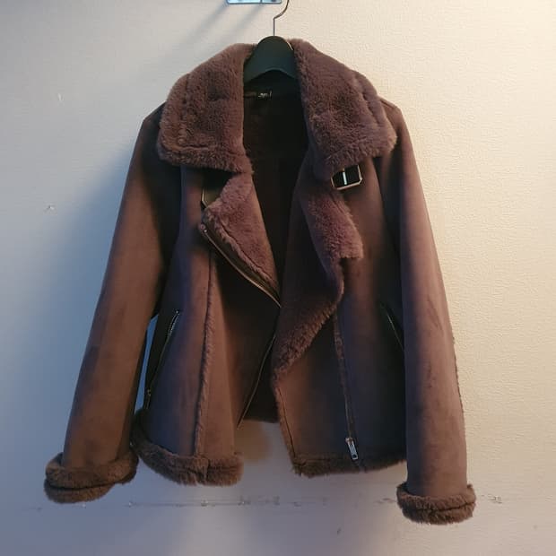 ZEN 스웨이드 무스탕 자켓 브라운)F