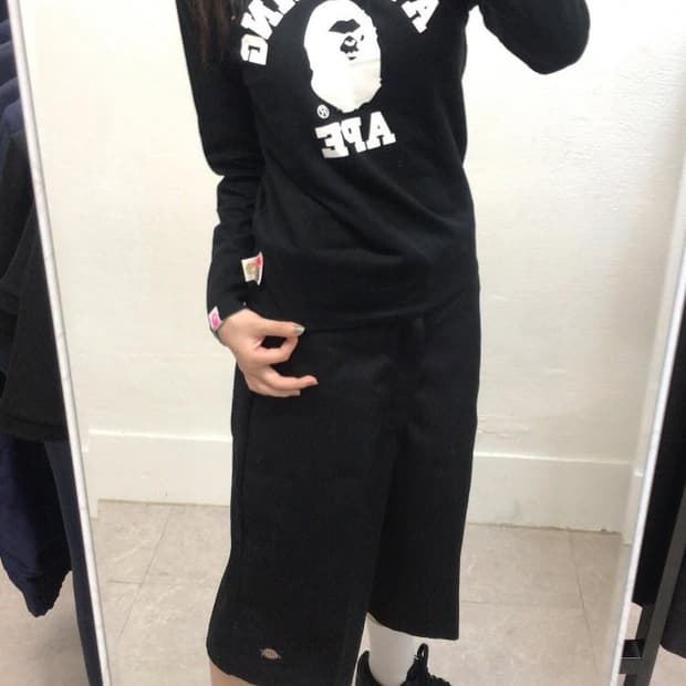 에이프 베이프 리버시블 양면 롱슬리브 숏 사이즈