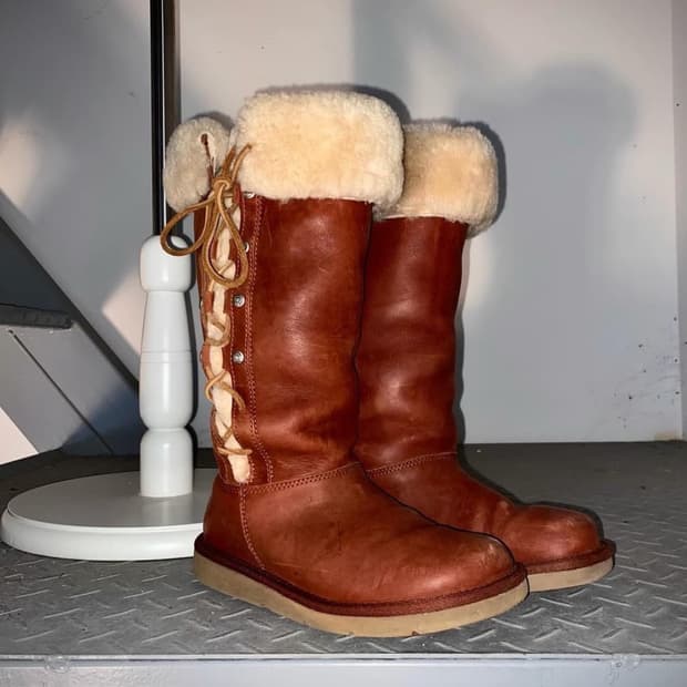 ugg 어그 레이스업 소가죽 빈티지 롱부츠