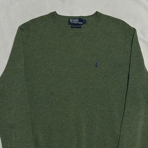 L 폴로랄프로렌 그린 램스울 니트
